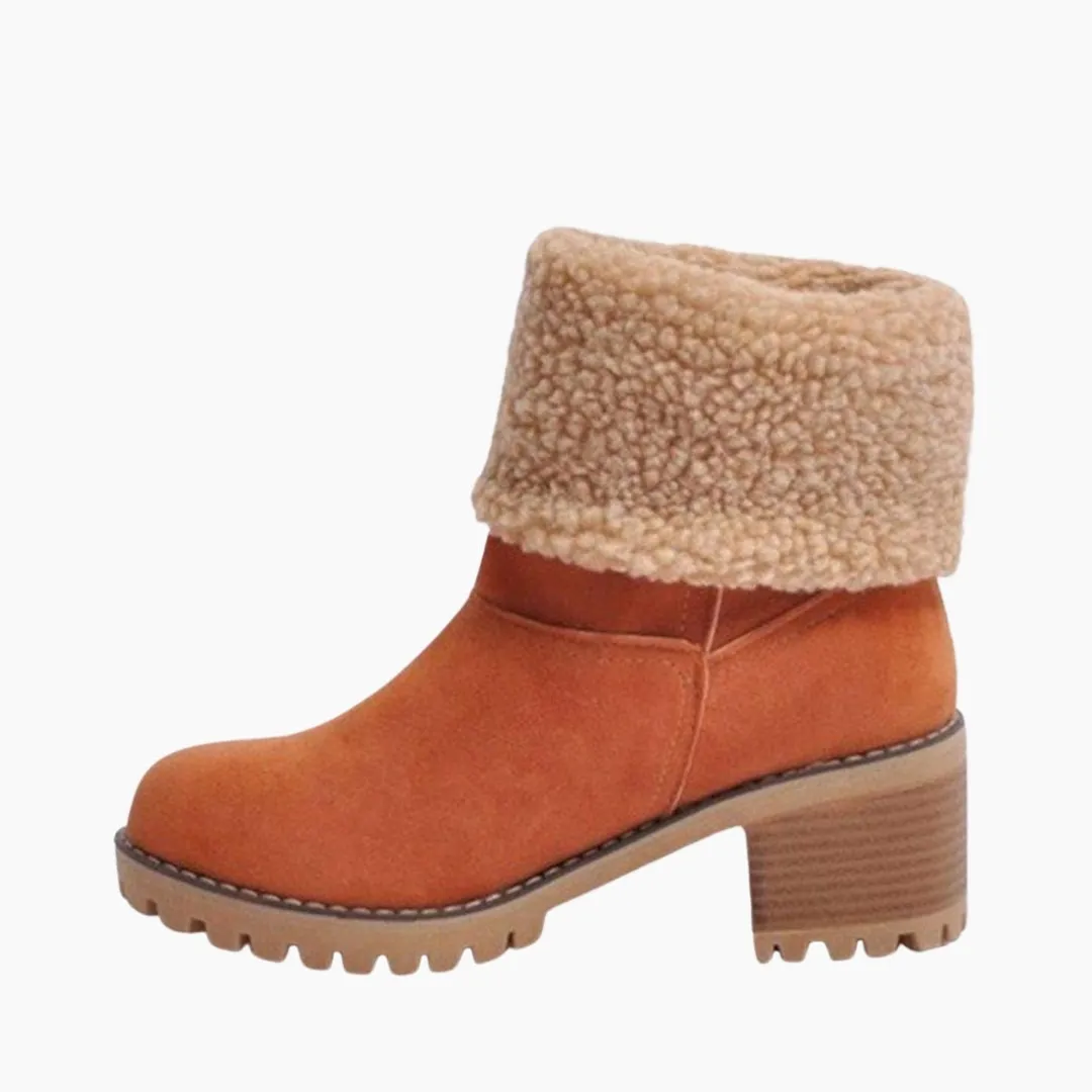 Slip-On, Round Toe : Winter Boots for Women