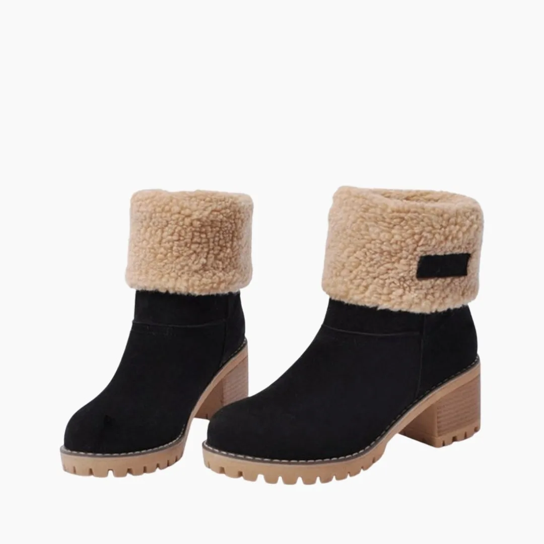 Slip-On, Round Toe : Winter Boots for Women