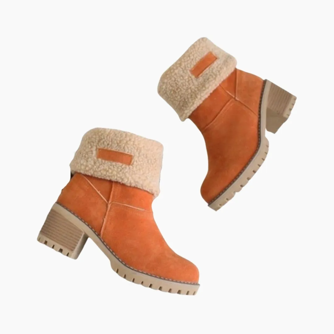 Slip-On, Round Toe : Winter Boots for Women