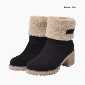 Slip-On, Round Toe : Winter Boots for Women