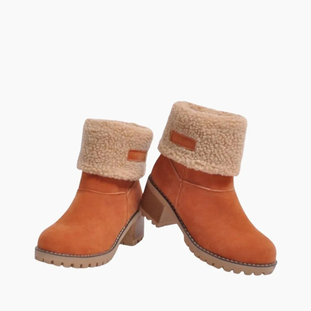 Slip-On, Round Toe : Winter Boots for Women