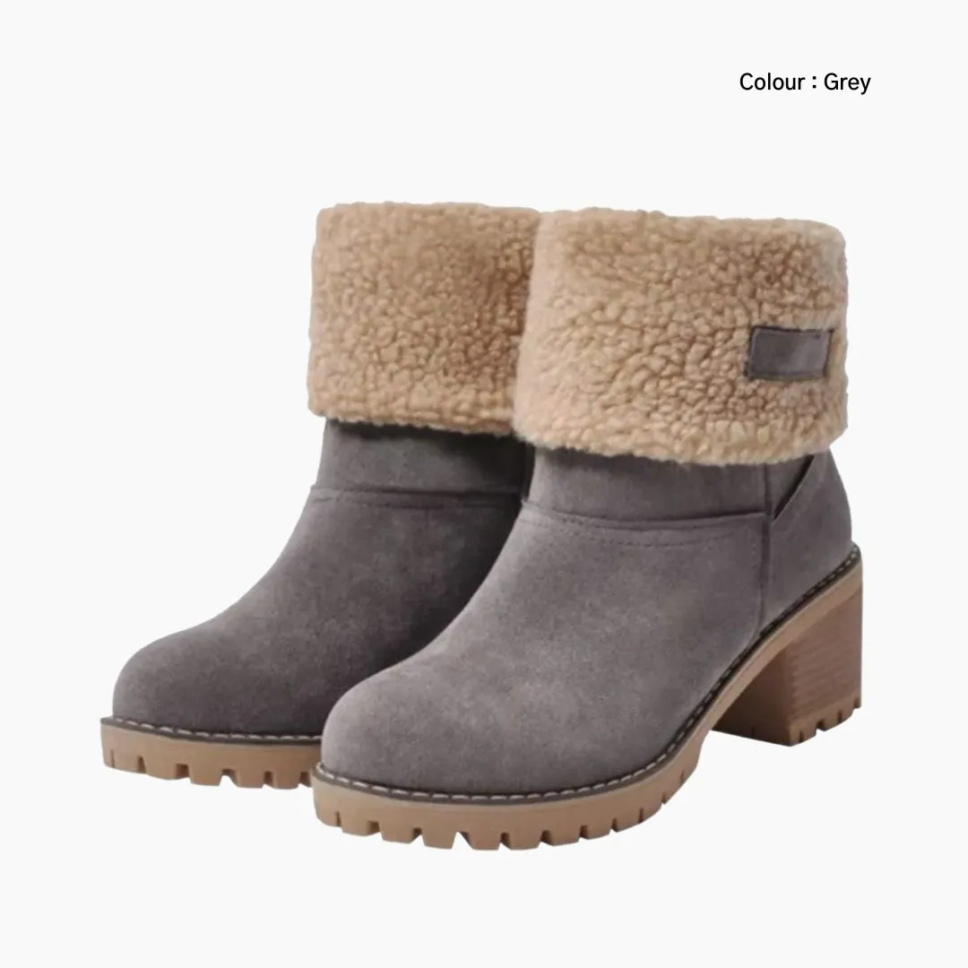 Slip-On, Round Toe : Winter Boots for Women
