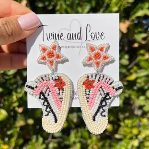 Sneakers Beaded Earrings