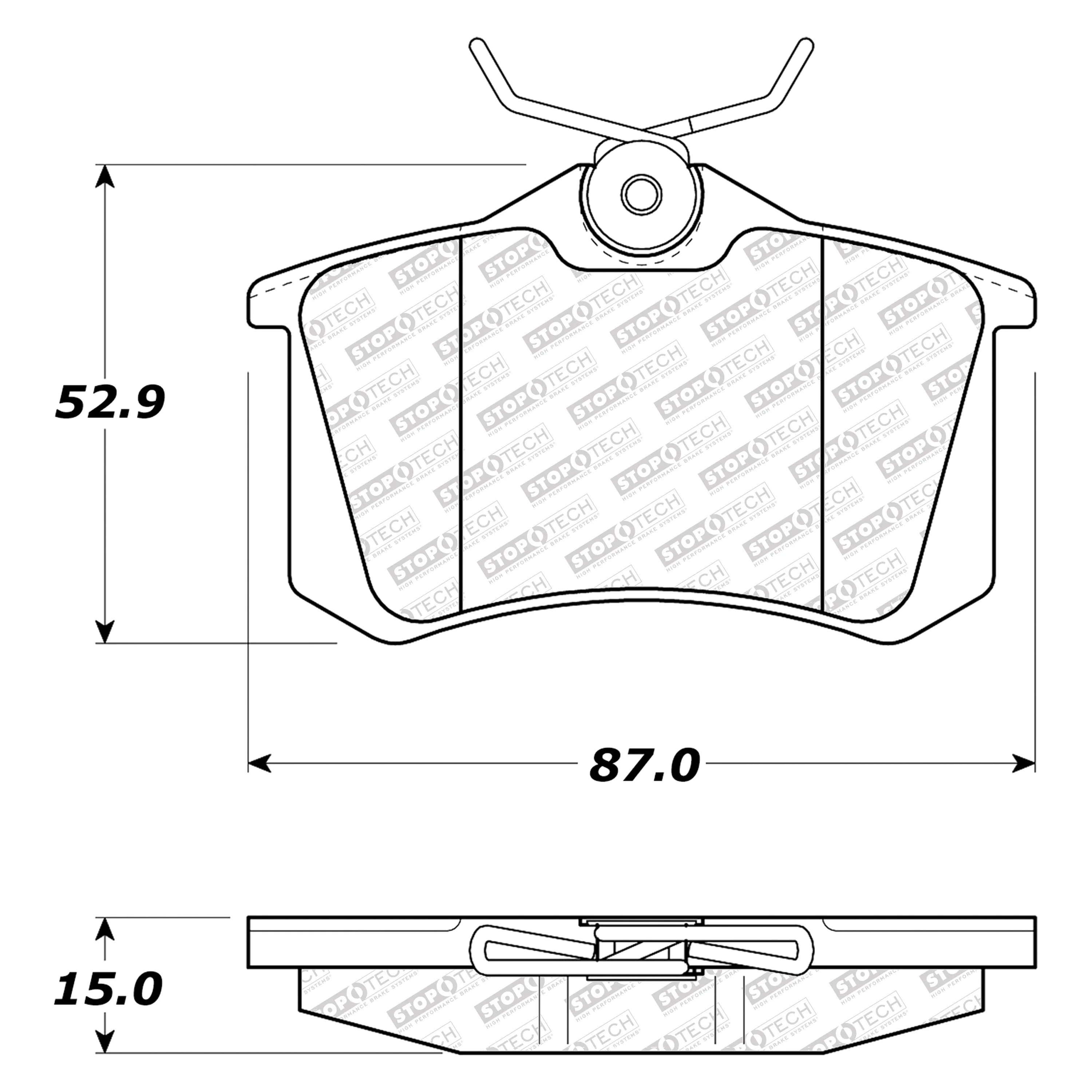 StopTech Street Select Brake Pads VW Golf (85-18) [Rear] 305.03400