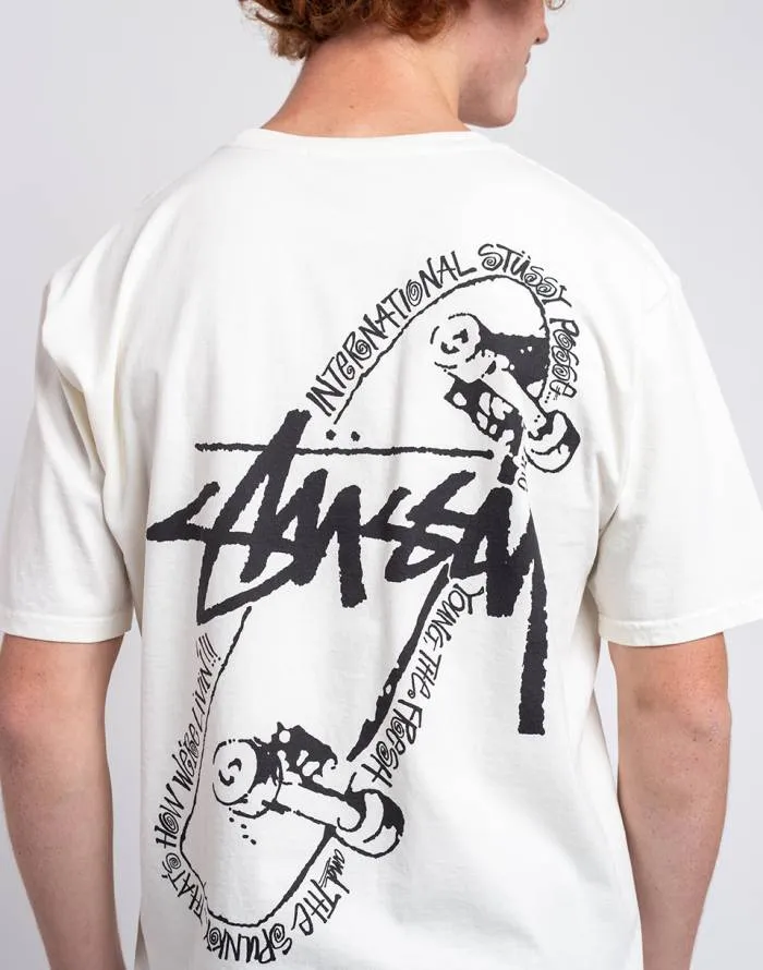 Stussy Skate Posse Pigment Dyed Tee White