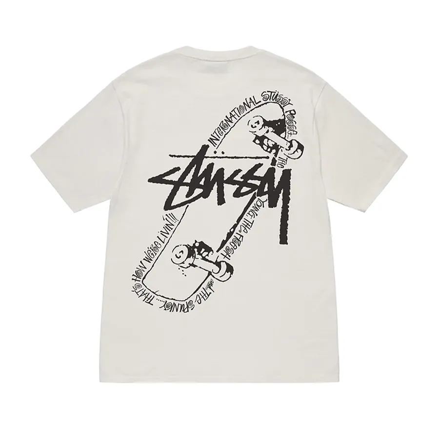 Stussy Skate Posse Pigment Dyed Tee White