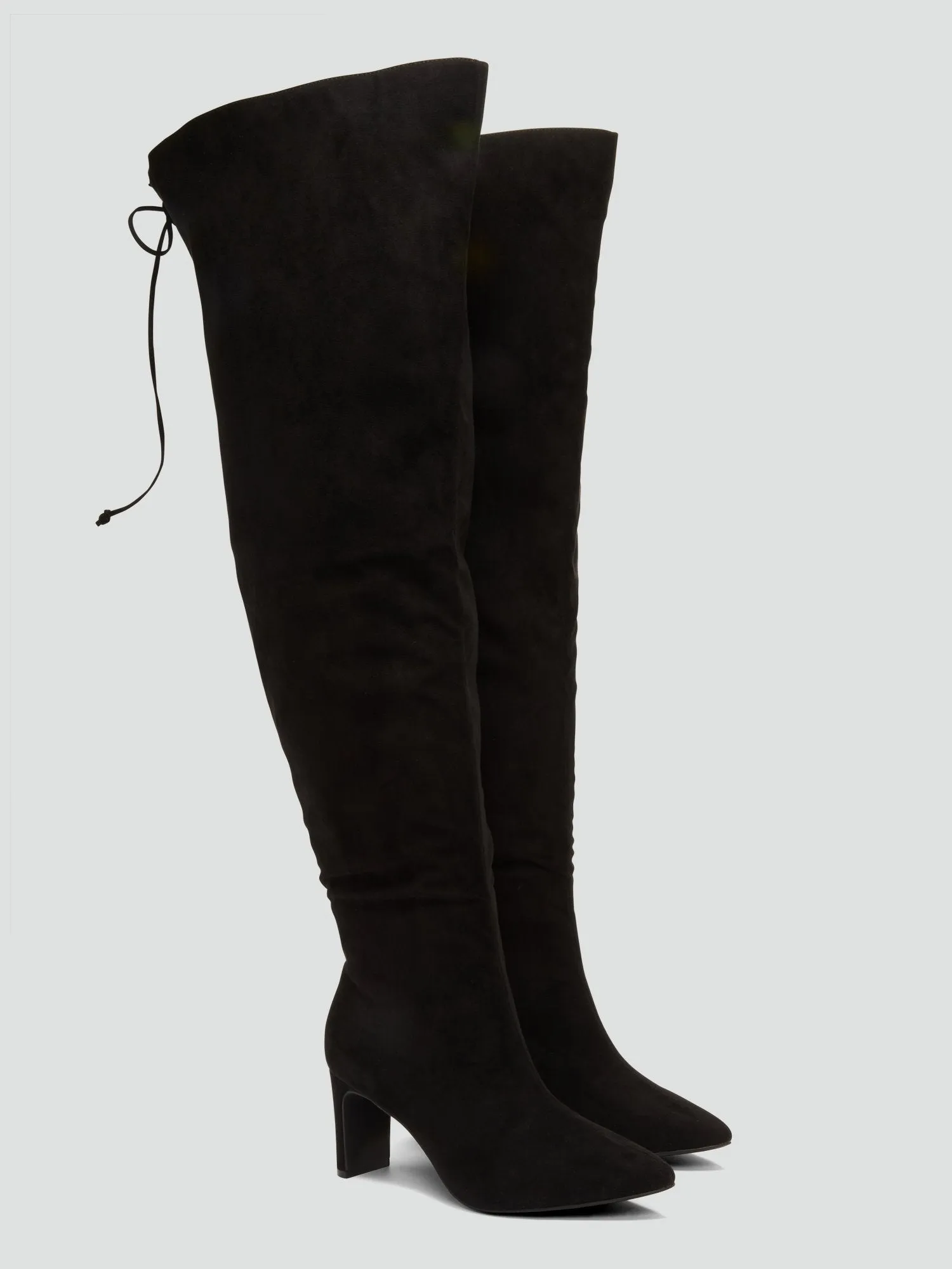 Suidi Faux Suede Thigh-High Boots - Nadia x FTF