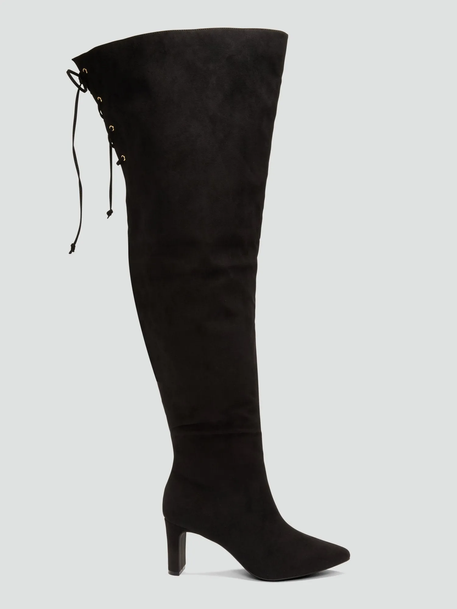 Suidi Faux Suede Thigh-High Boots - Nadia x FTF