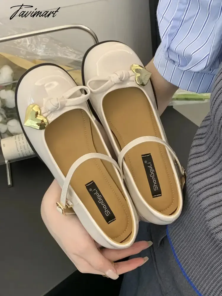 Tavimart French Mary Jane shoes  new spring square toe high heels retro small leather shoes wedding shoes patent leather women's shoes