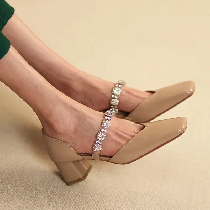 TAVIMART  -  Women Pumps 6cm Mary Jane Shoes Retro Style Spring High Heels Elegant OL Shoes Round Toe Spring Atumn Quality  talon femme