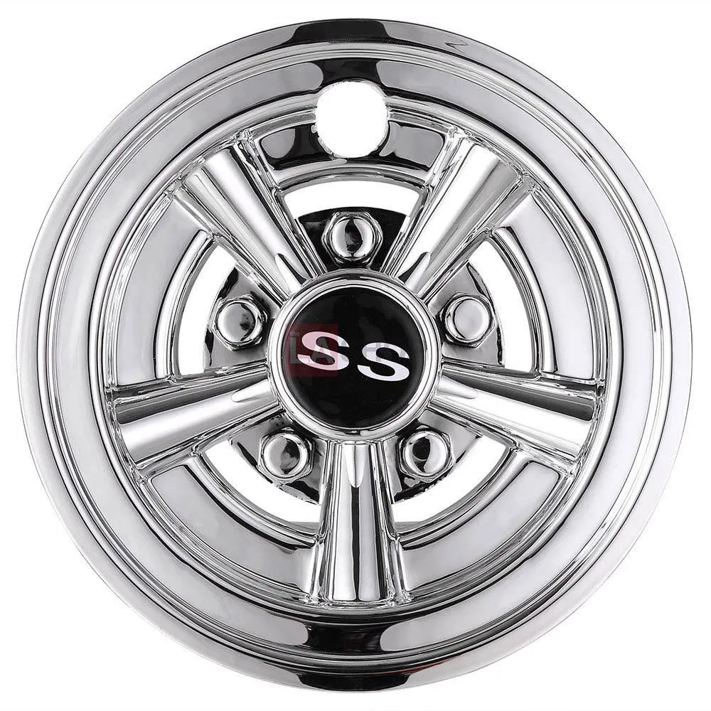 TheLAShop 8" SS Chrome Golf Cart Hub Caps Set of 4 Wheel Covers