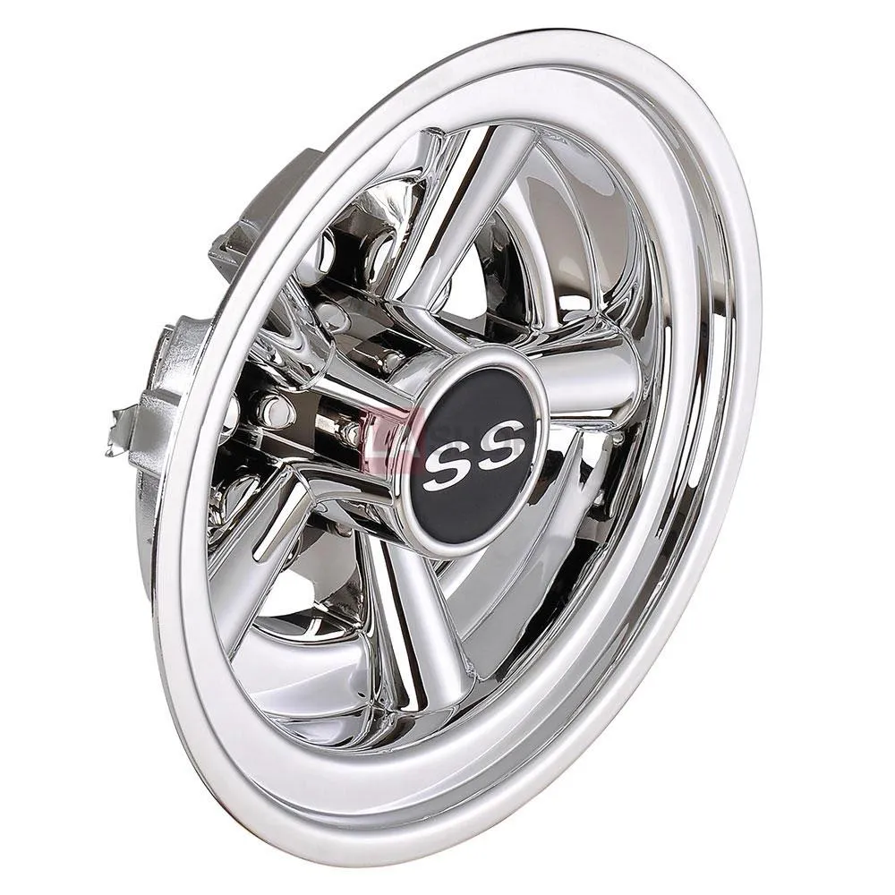 TheLAShop 8" SS Chrome Golf Cart Hub Caps Set of 4 Wheel Covers