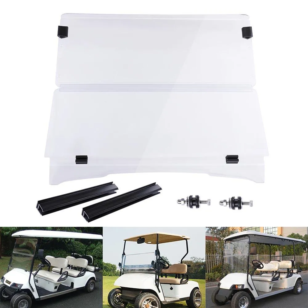 TheLAShop EZGO TXT 1995-2013 Folding Acrylic Golf Cart Windshield Clear