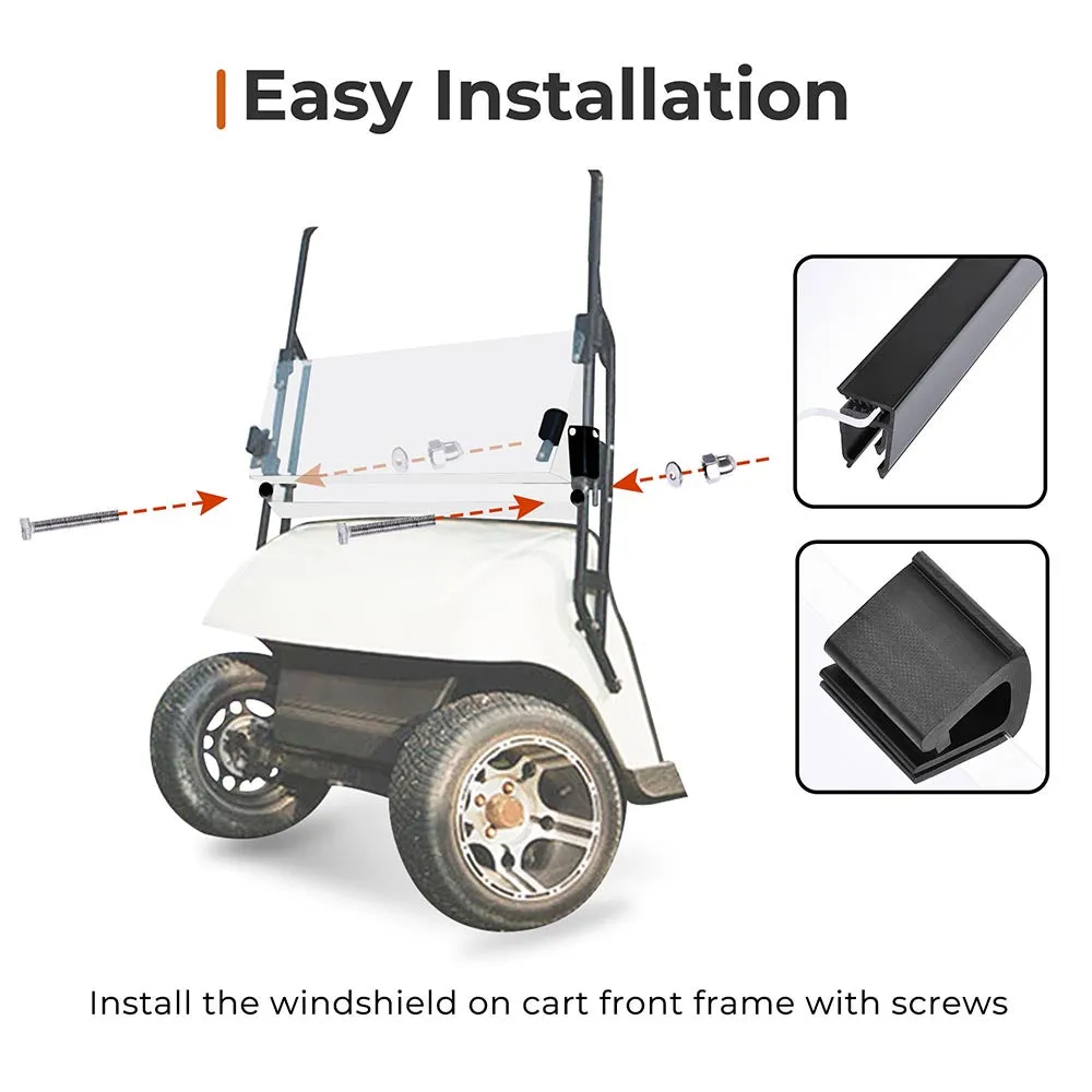TheLAShop EZGO TXT 1995-2013 Folding Acrylic Golf Cart Windshield Clear