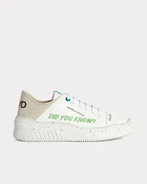 Vegan Leather Slogan White Low Top Sneakers