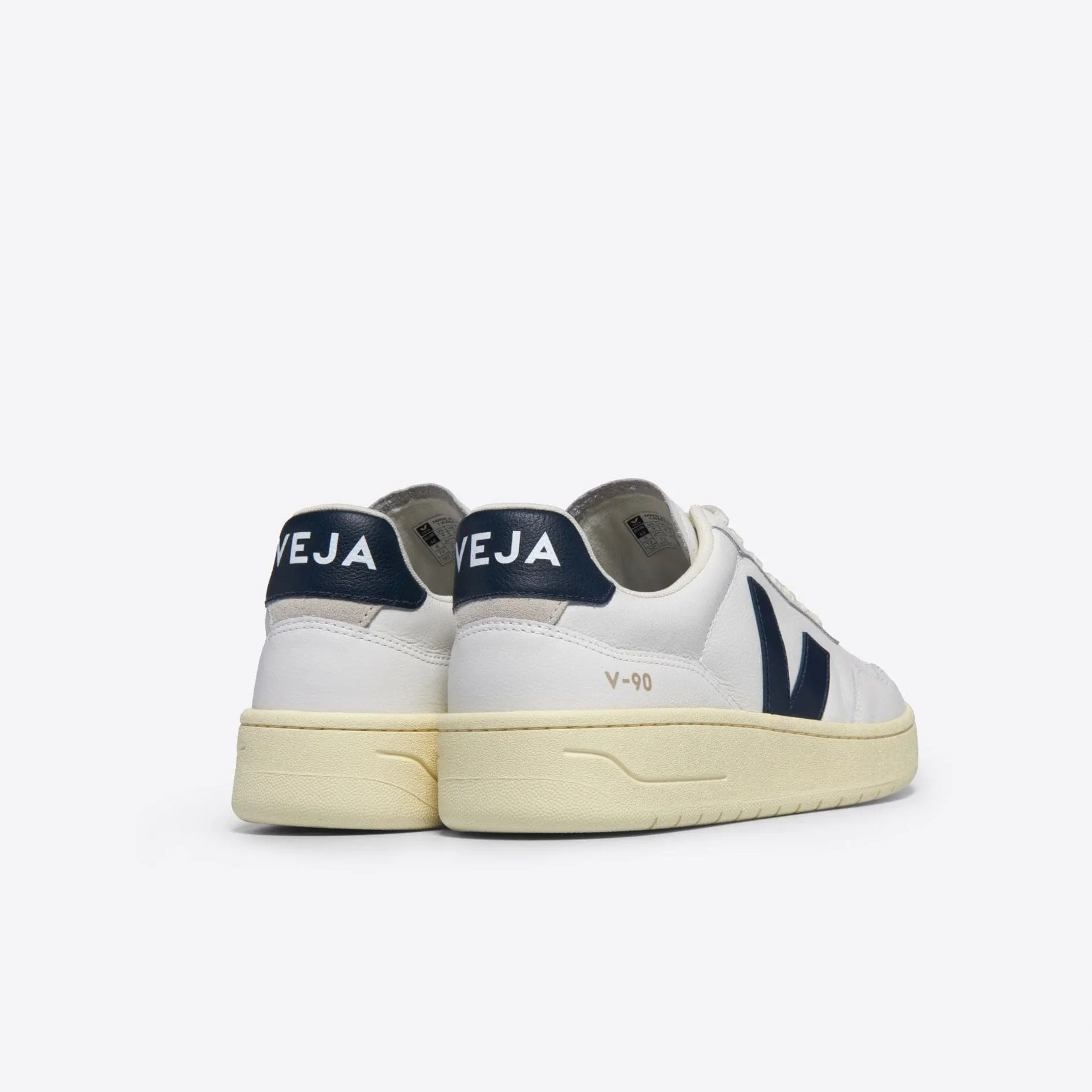 VEJA V-90 O.T. Men's Leather Trainers in White/Nautico