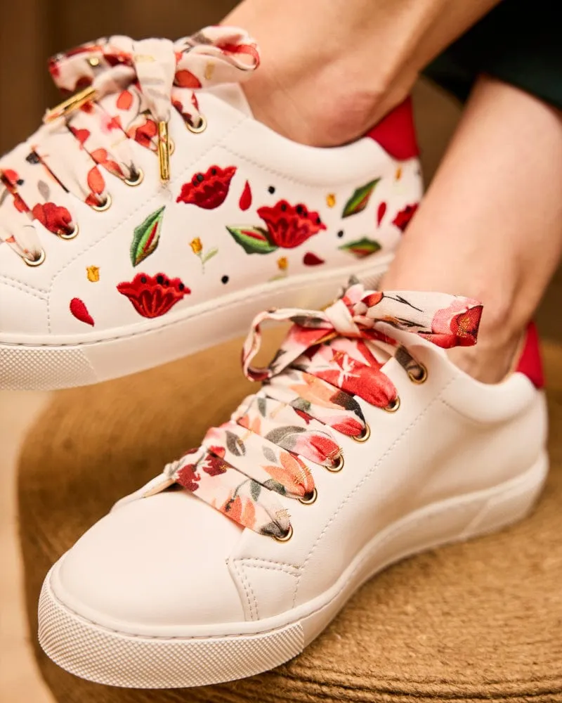 Virevolte Recycled Grain Leather Vegan Sneakers | Poppies