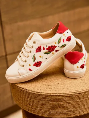Virevolte Recycled Grain Leather Vegan Sneakers | Poppies