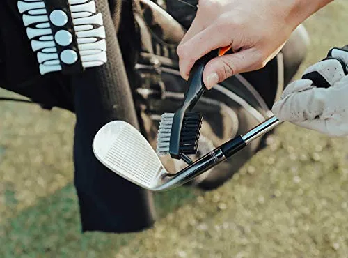 VIXYN Golf Accessories Gift Set - Golf Towel, Golf Club Brush with Groove Cleaner, Foldable Divot Repair Tool with Ball Marker, Golf Ball Line Marker and Tees with Holder - Golf Club Cleaning Kit