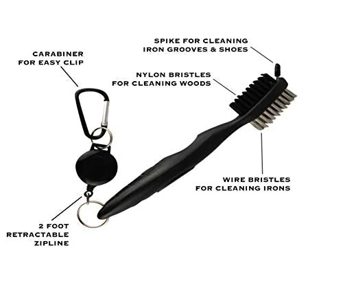 VIXYN Golf Accessories Gift Set - Golf Towel, Golf Club Brush with Groove Cleaner, Foldable Divot Repair Tool with Ball Marker, Golf Ball Line Marker and Tees with Holder - Golf Club Cleaning Kit