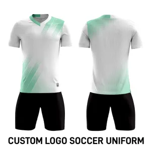 White Mint Football Training Uniform Kids Sports Wear
