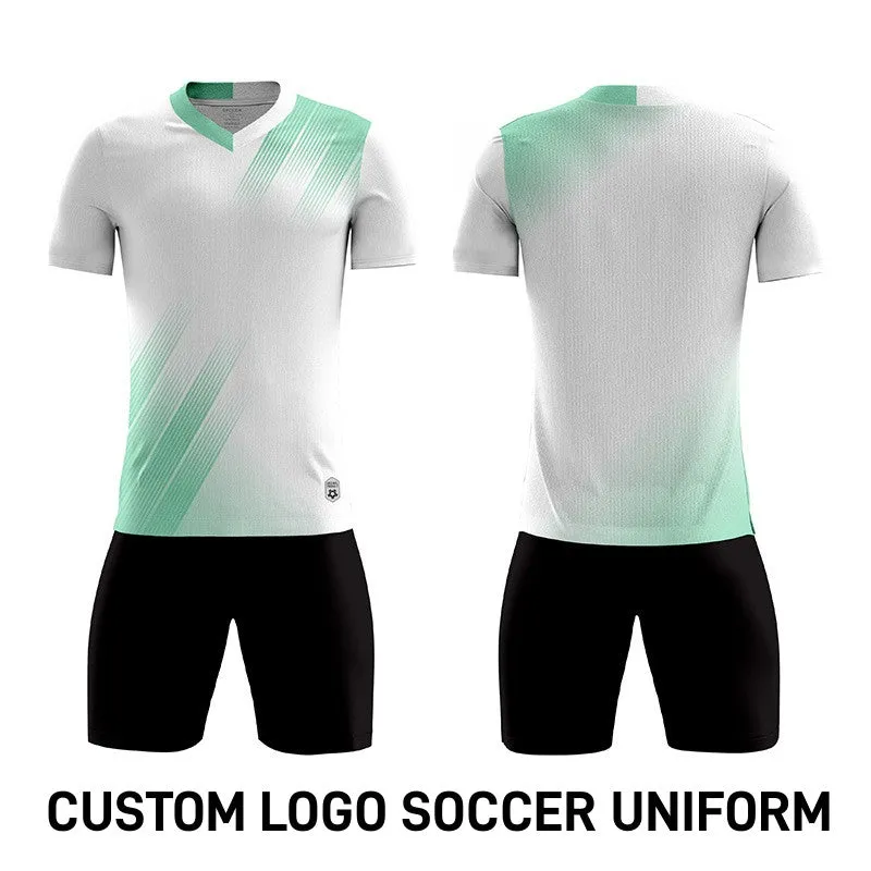 White Mint Football Training Uniform Kids Sports Wear