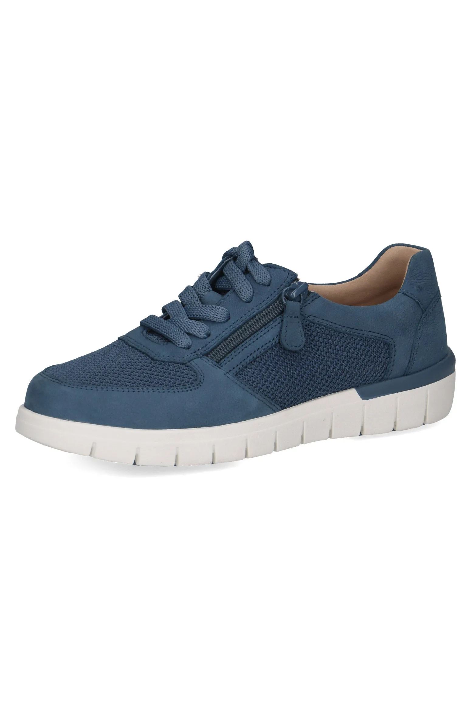 Wide Fit Trainers with Zip Fastening - Blue Comb