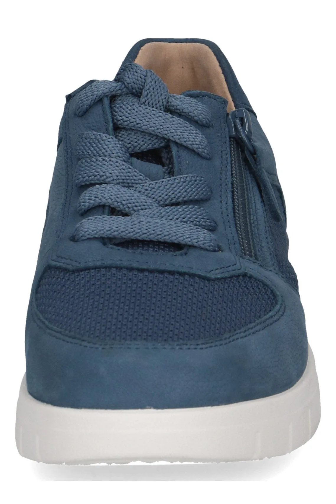 Wide Fit Trainers with Zip Fastening - Blue Comb