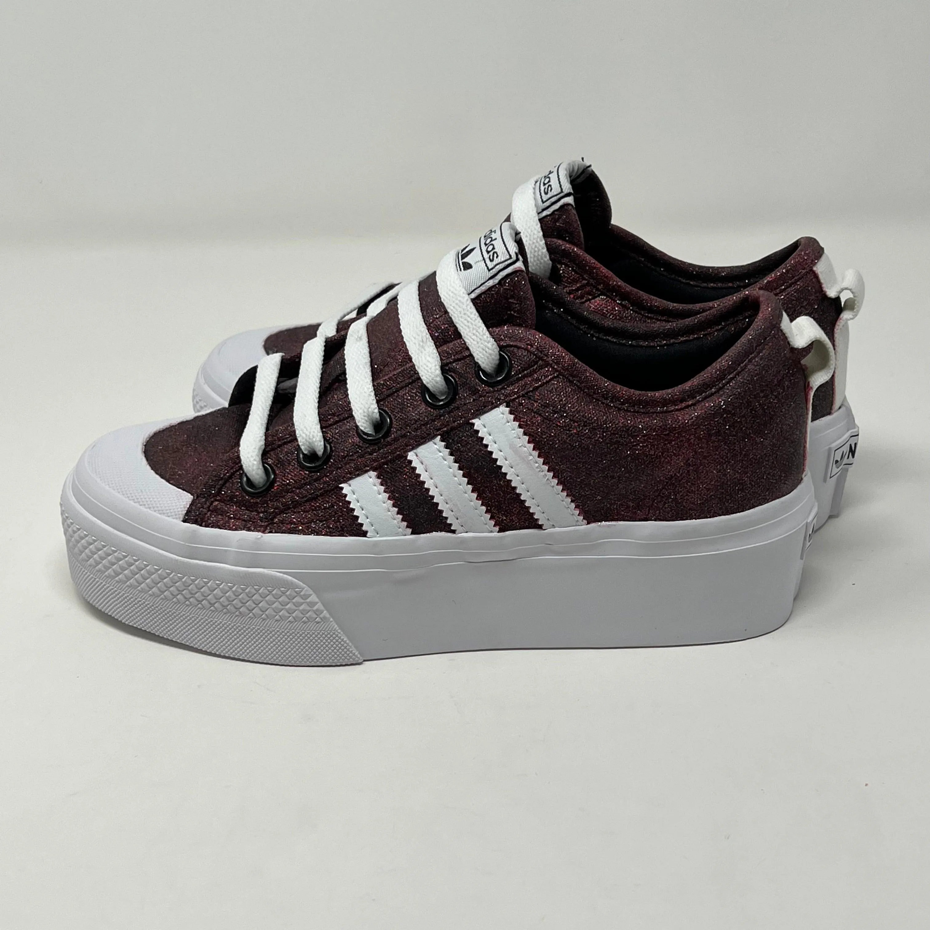 Wine Glitter Adidas Nizza Platform Shoes