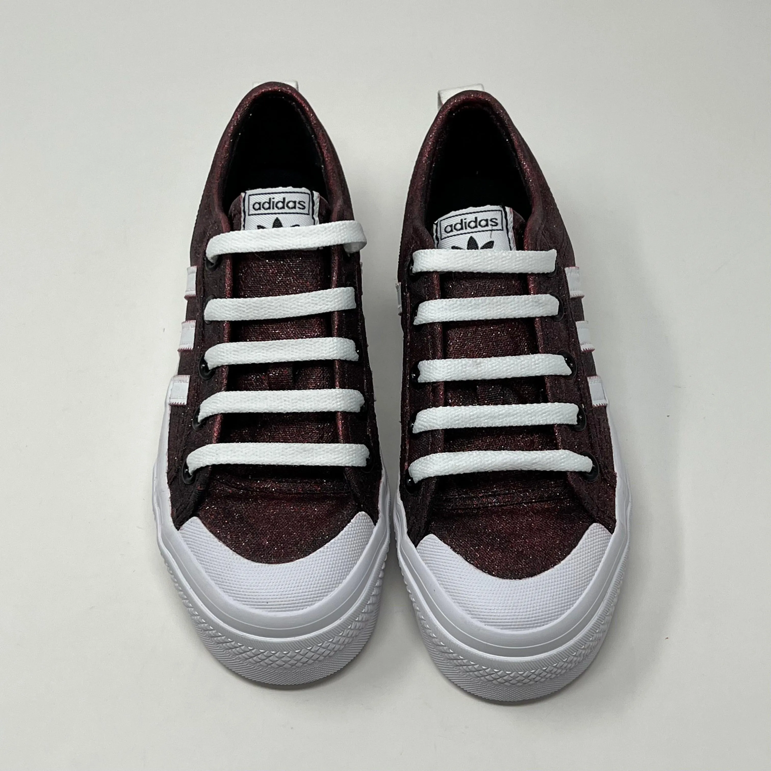 Wine Glitter Adidas Nizza Platform Shoes