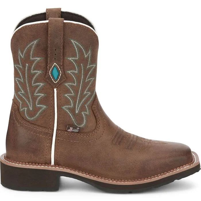 Women's Justin Ema Dark Tan Square Toe Boot