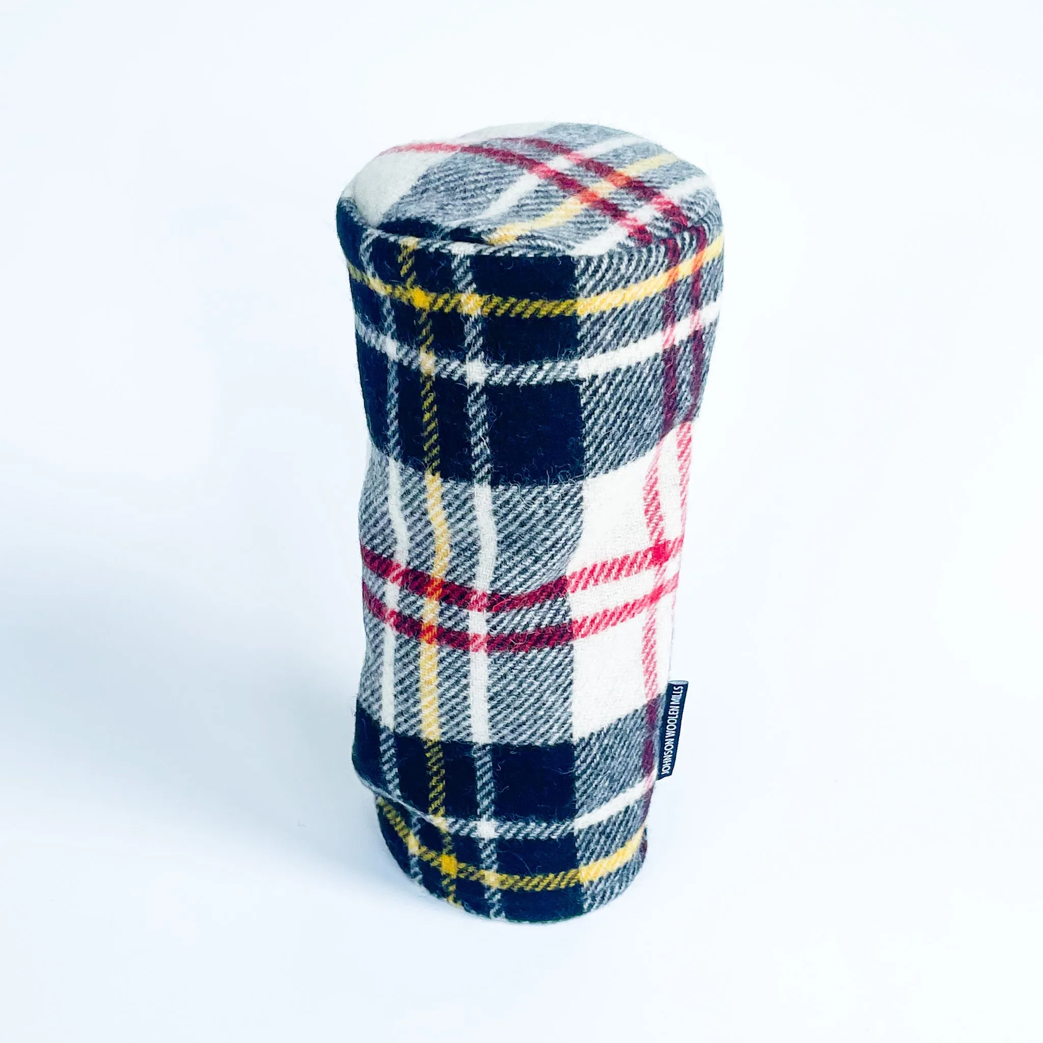 Wool Driver Headcover - Black White Yellow Red Plaid