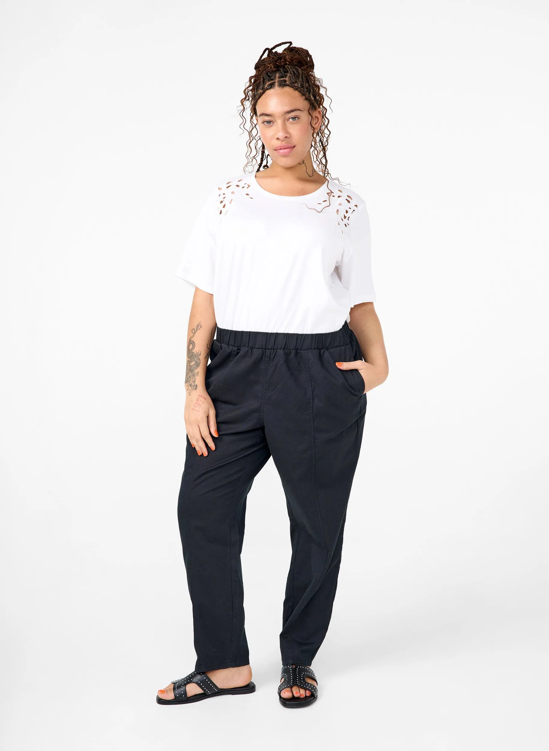 Zizzi Polly T-Shirt in White