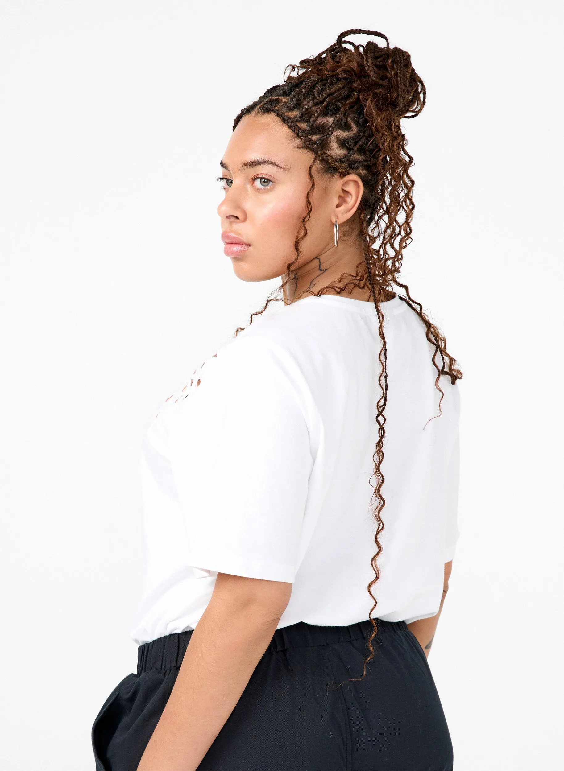 Zizzi Polly T-Shirt in White